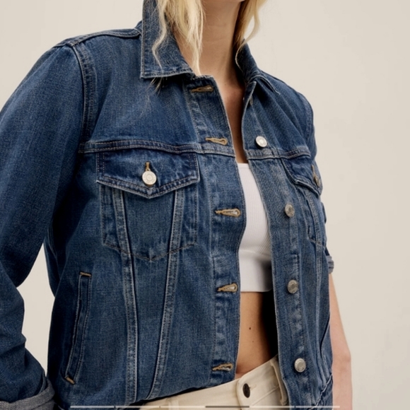 GAP Icon Jean Jacket Cotton Spandex Stretch Blend Denim Women's XS - Picture 2 of 16